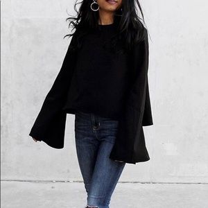 ❗️2/$20 Forever21 black bell sleeve top